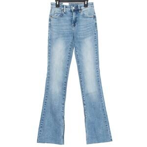 NWT BlankNYC Jeans Hoyt High Rise Mini Flare Boho Retro Hippie 70s Edgy Blue 24